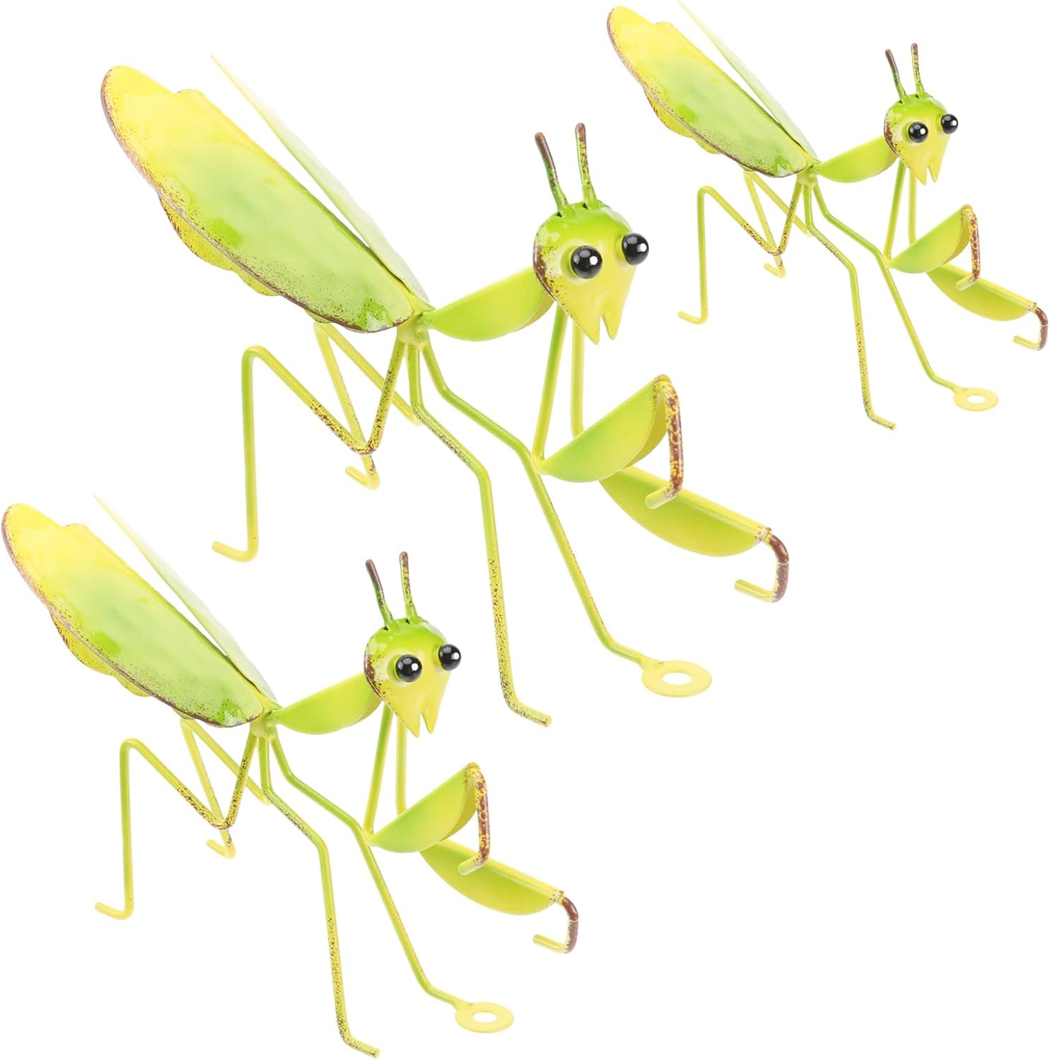 Yardwe Mantis Shape Pendant Outdoor Garden Decor 8.66X2.55X5.51In Metal Praying Mantis Wall Art for Patio Yard Lawn Balcony Ornament