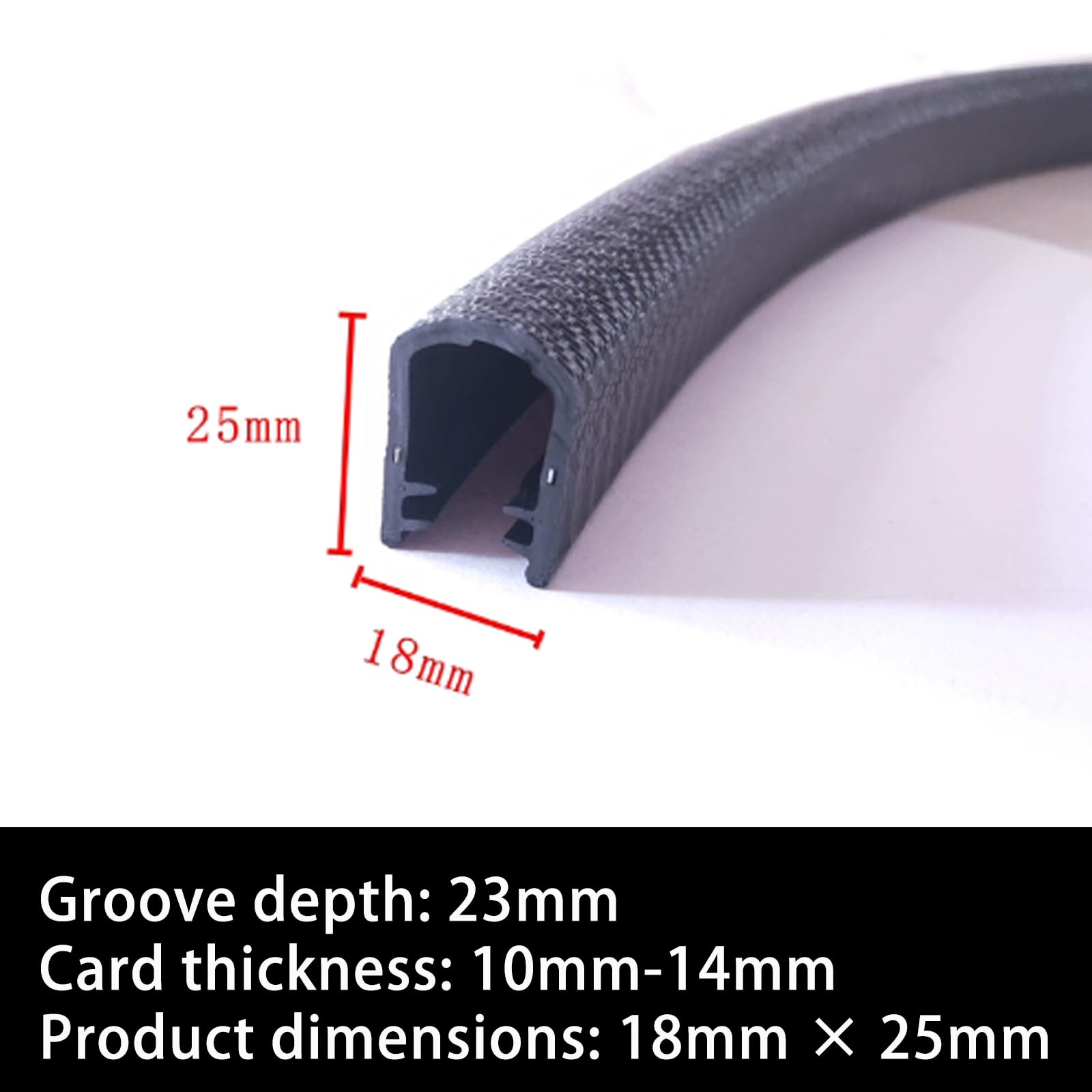 Ochraniacz krawędzi w kształcie litery U z gumy ze stalowymi klipsami, odpowiedni do o grubości od 0,5 33 mm/2 metry, 7 mm*11 mm, pomarańczowy(18mm*25mm)