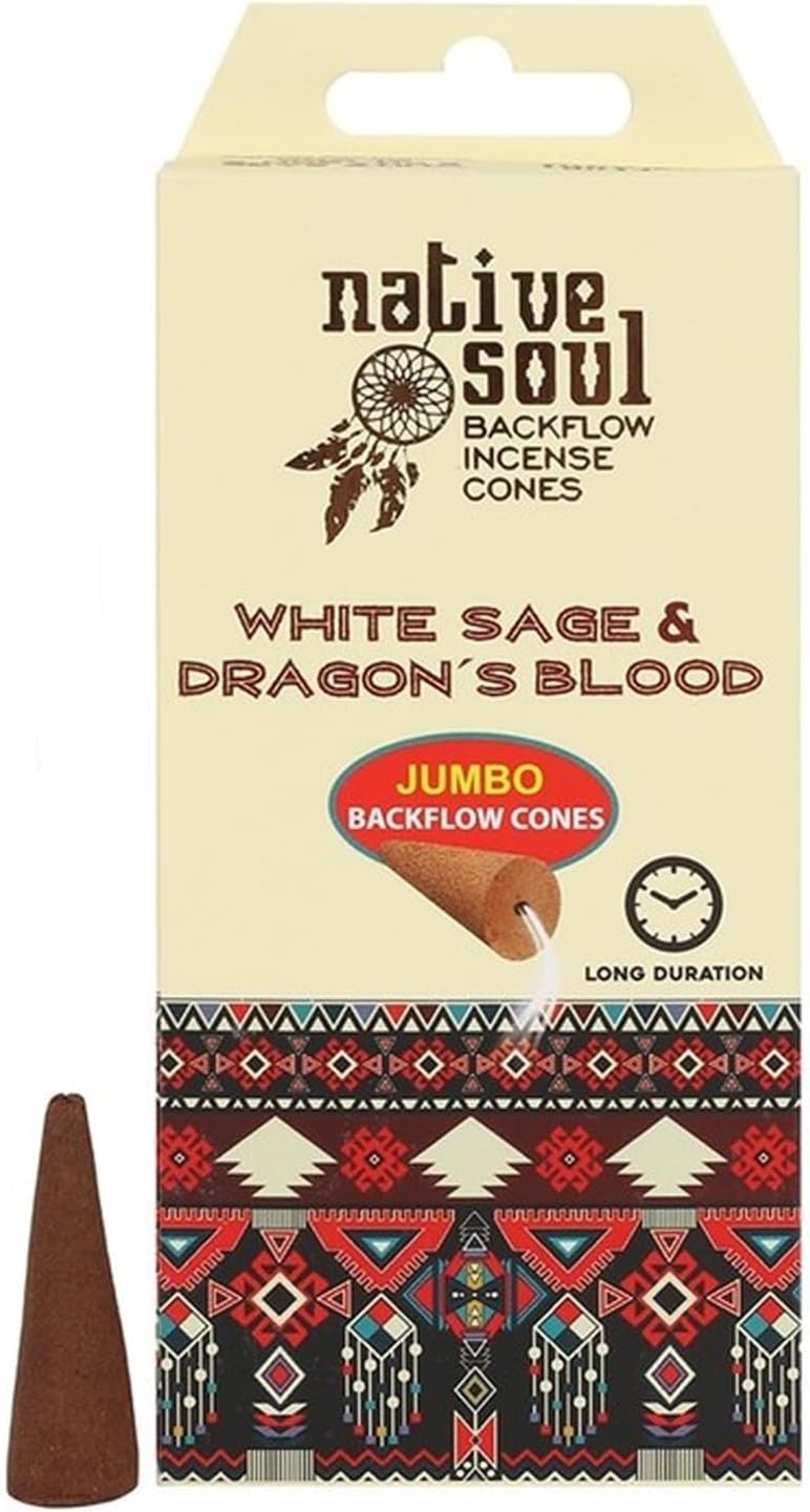 native soul White Sage and Dragon's Blood Incense Backflow Cones Ones