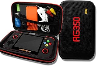 hinffinity Protective Carrying Case For RG350, Retro Game Console Protection Bag Game Machine Storage Suitcase, Waterproof, Drop, Dustproof (Black)