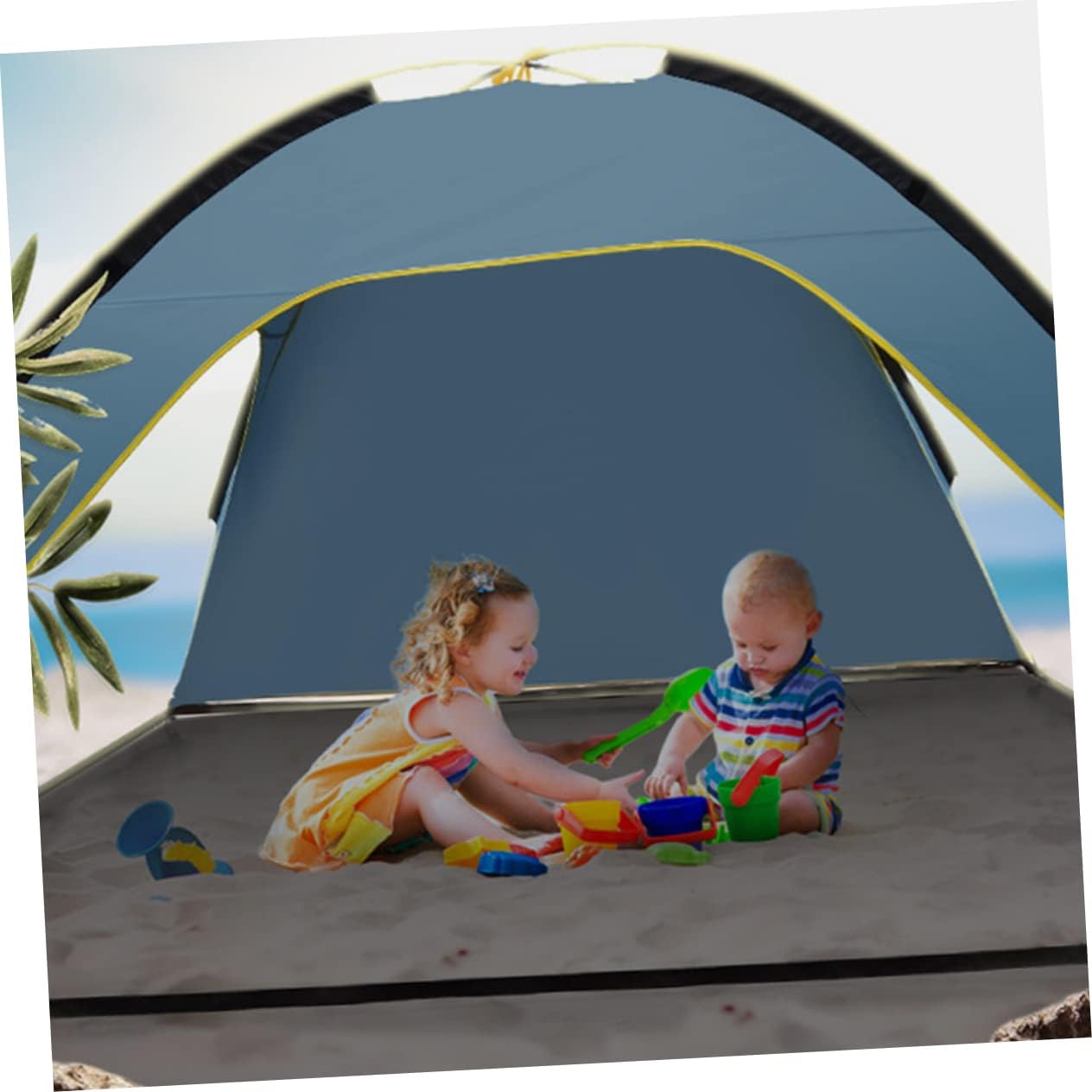 POPETPOP 1pc Outdoor Ventilated Polyester Sunscreen Tent Quick Opening Spacious Sided Design for Camping Hiking and Beach Trips Lightweight and Rainproof Easy Setup for Families and Boys