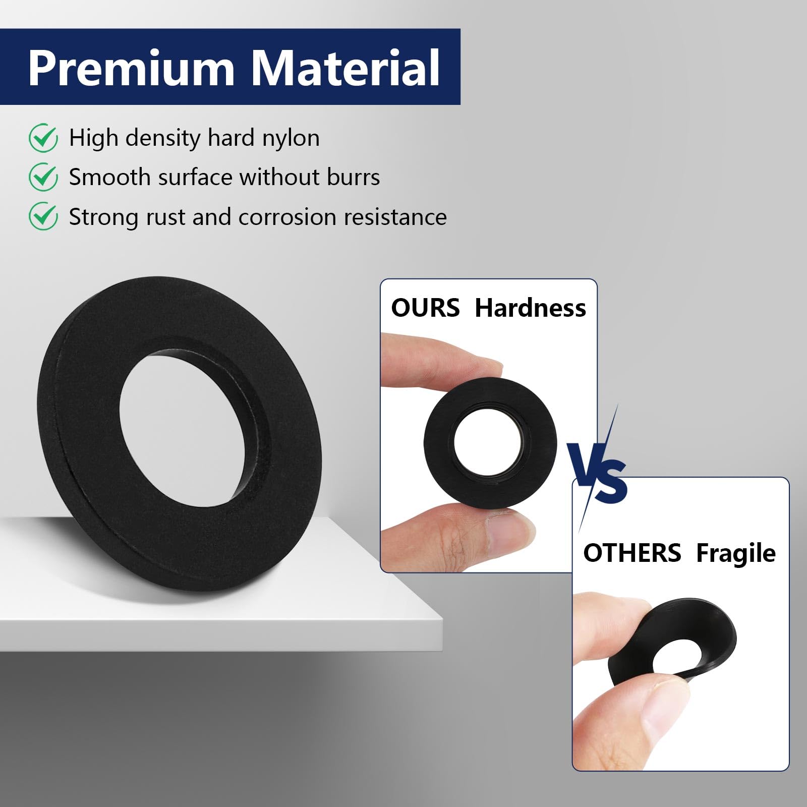 500PCS Rubber Washers, 8 Sizes Nylon Washer, Round Gasket Gasket Assortment - Image 4