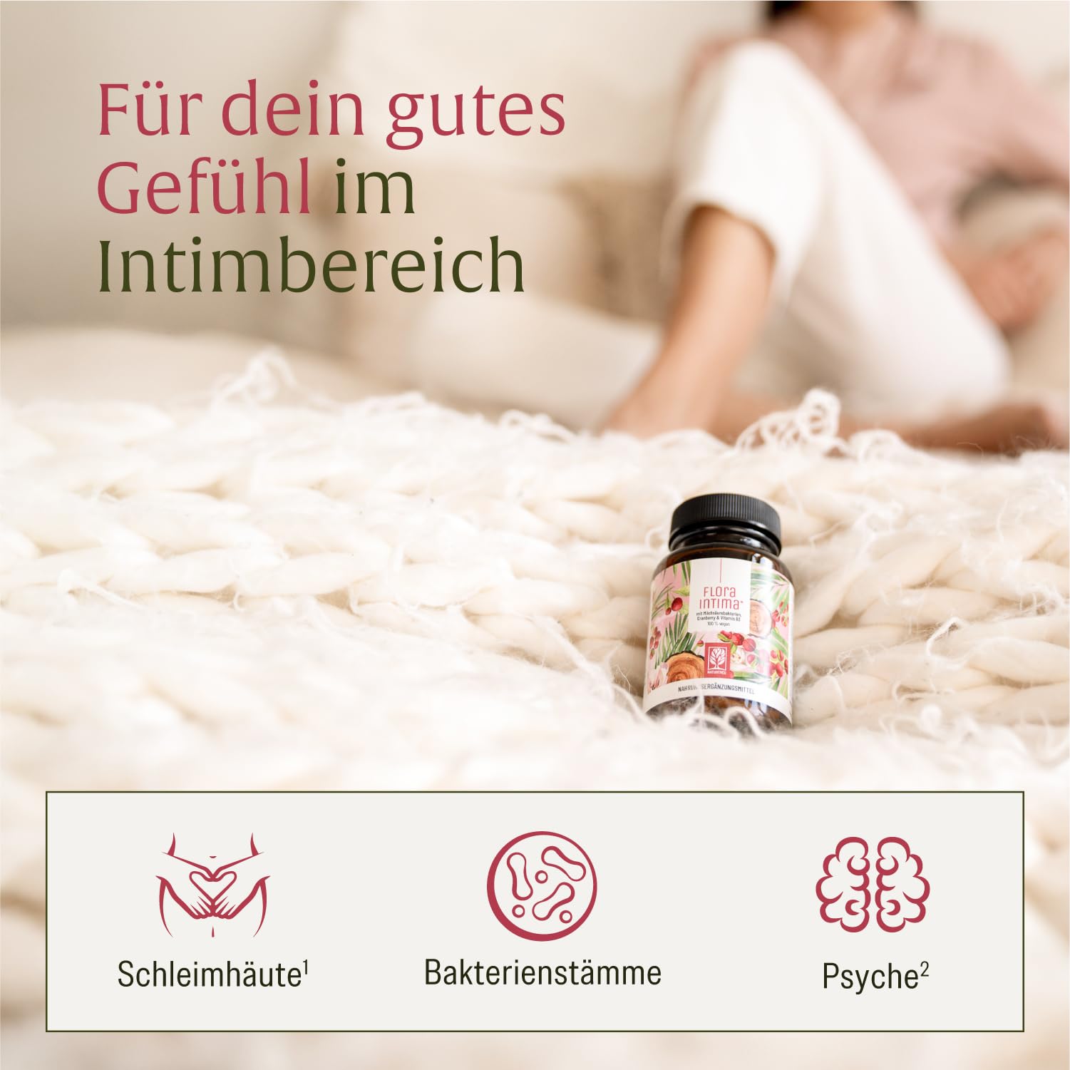 Kulturen Komplex für Frauen Intimflora * mit 100 Mrd. KbE/g - mit Milchsäurebakterien, Cranberry & B - 7 Lactobacillus Stämme Floraintima von NATURTREU®