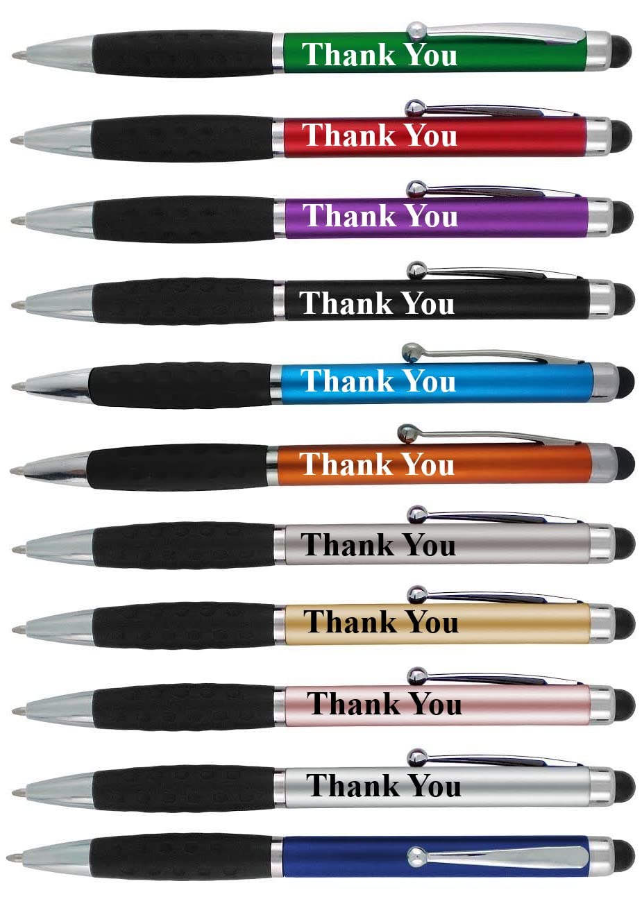 Thanksgiving Thank You Lot de 25 stylets pour appareils à écran tactile 2 en 1 pour l'appréciation des employés, les événements et les fêtes, Multicolore