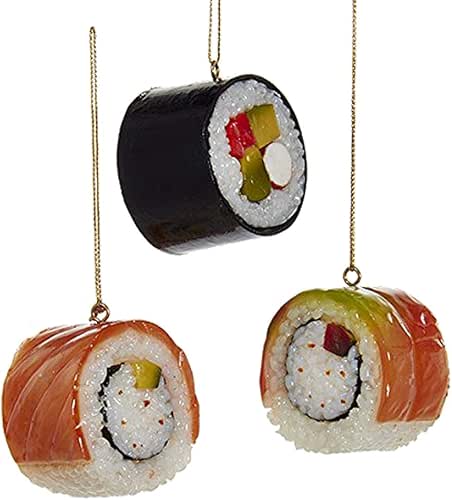 Kurt Adler Plastic Sushi Ornaments, Set of 3
