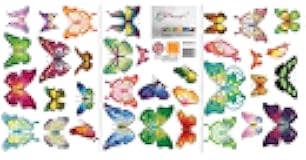 WALPLUS Spring Decoration Wall Stickers Colorful Butterflies Removable Self-Adhesive Mural Art Decals Vinyl Home Decoration DIY Living Bedroom Decor Wallpaper Kids Room Gift