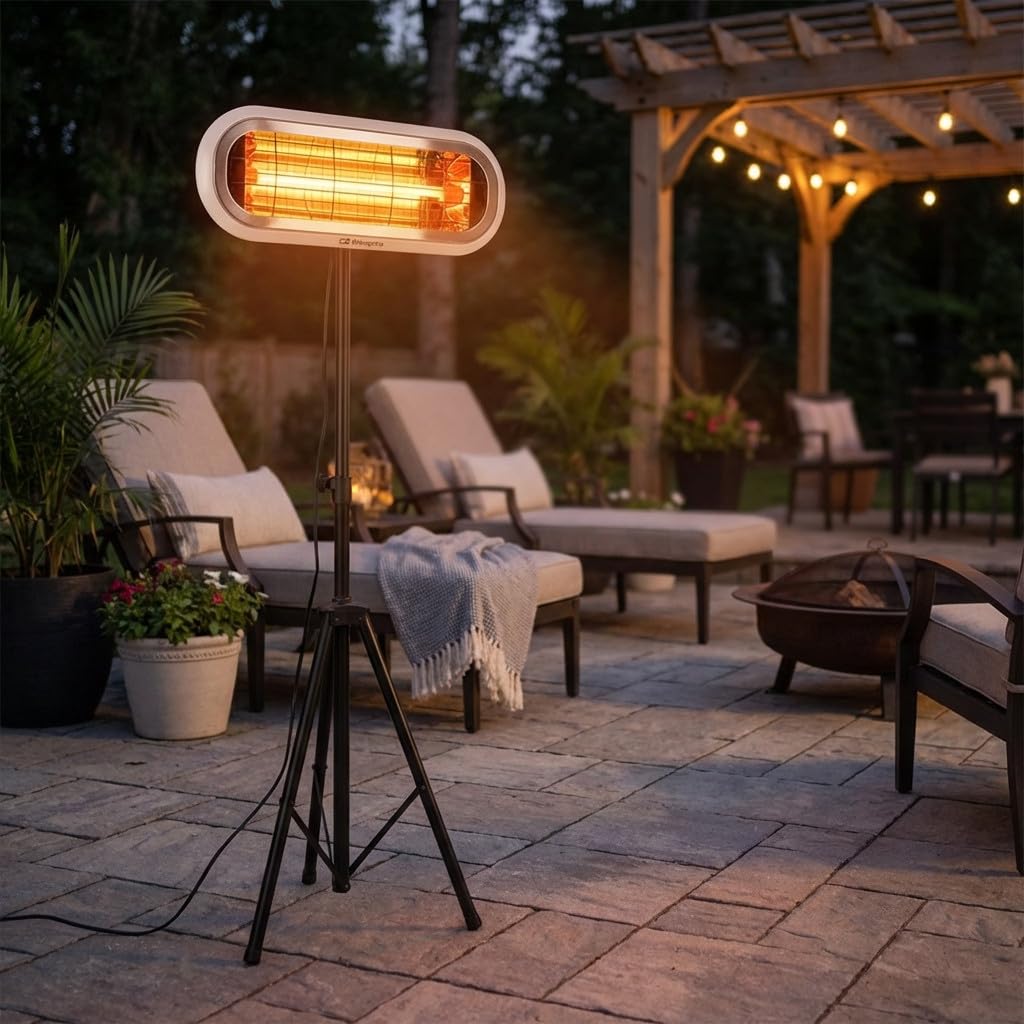Suinga Estufa Infrarrojos Interior-Exterior 2000W IP65 + Tripode Ajustable en altura hasta 210 cm.
