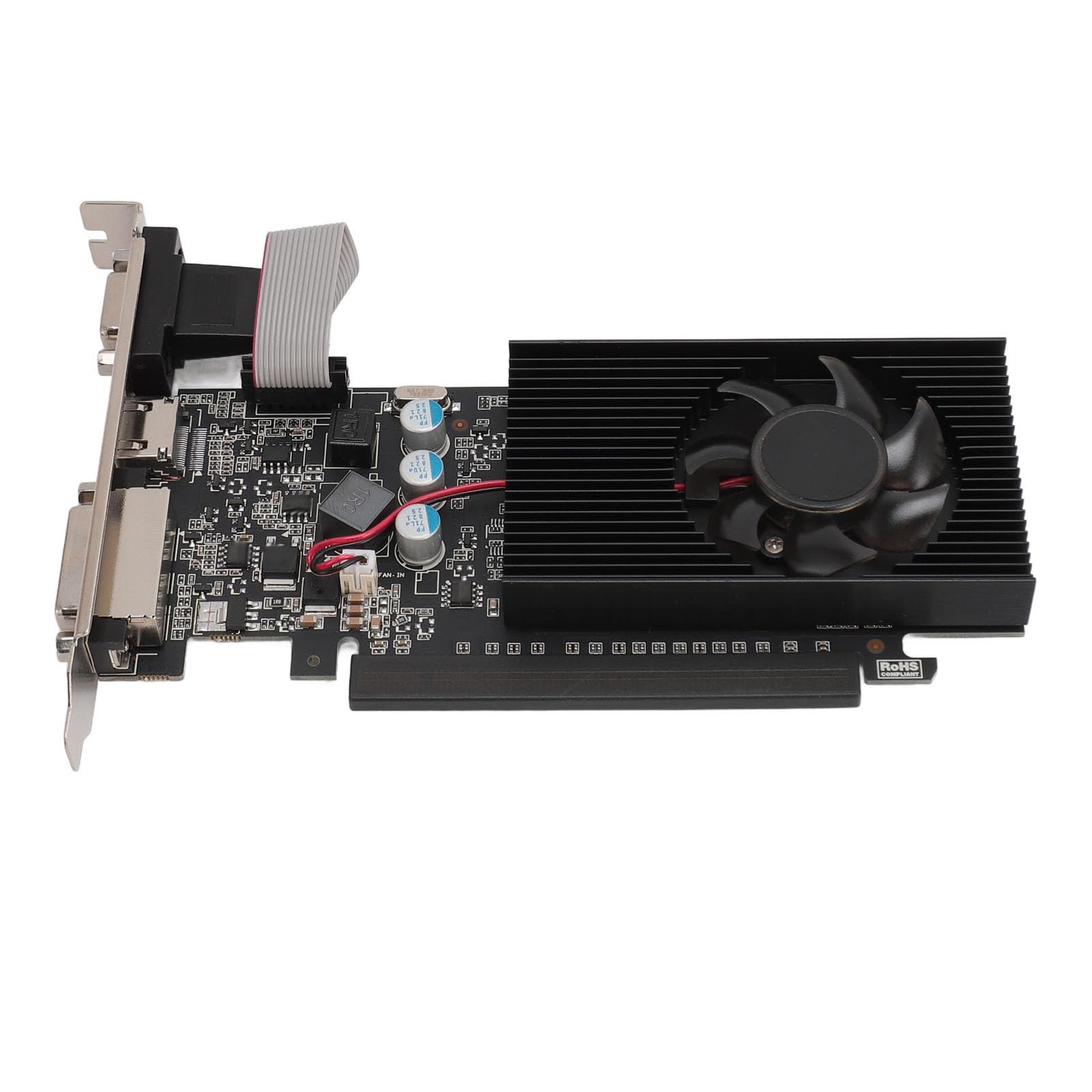 GT705 1 GB Karta Graficzna, DDR3 64 -bitowy GPU, PCIE 2.0 16X Gaming Card Support DirectX 12, Karta Grafika Komputerowego Komputerowego z Wentylatorem Chłodzącym