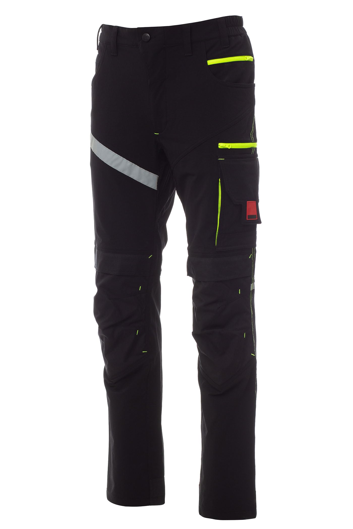 Herren Stretch Arbeitshose mit Kniepolstertaschen - 4-Wege-Stretch - robuste Bundhose mit verstärkten Kontrastnähten, vielen Taschen, atmungsaktiv, Regular Fit Größen 42-64 Handwerk Werkstatt