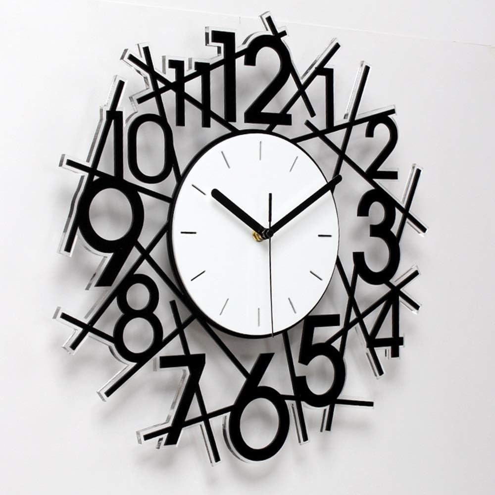 Wall Clock Creative Acrylic Wall Clock Living Room Dining Room Bedroom 3D Decorations Nordic Modern Home Office Mute 40 * 40 * 9cm
