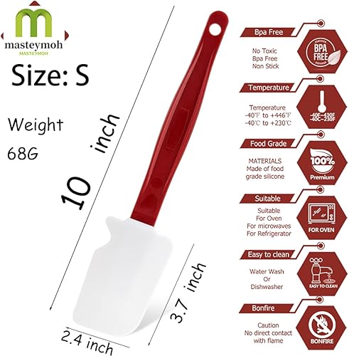 Miniatura 2 de Espátula comercial de silicona resistente al calor para cocinar, espátula de goma (3 espátulas de 10 pulgadas)