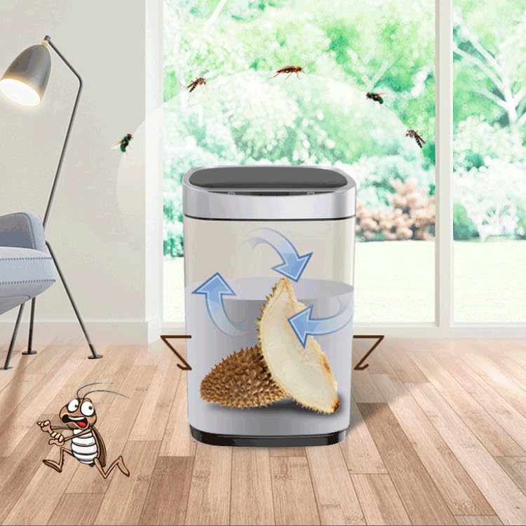 Smart Trash Can Automatic Sensor with Lid Bin Bathroom Wastebasket Home image 5