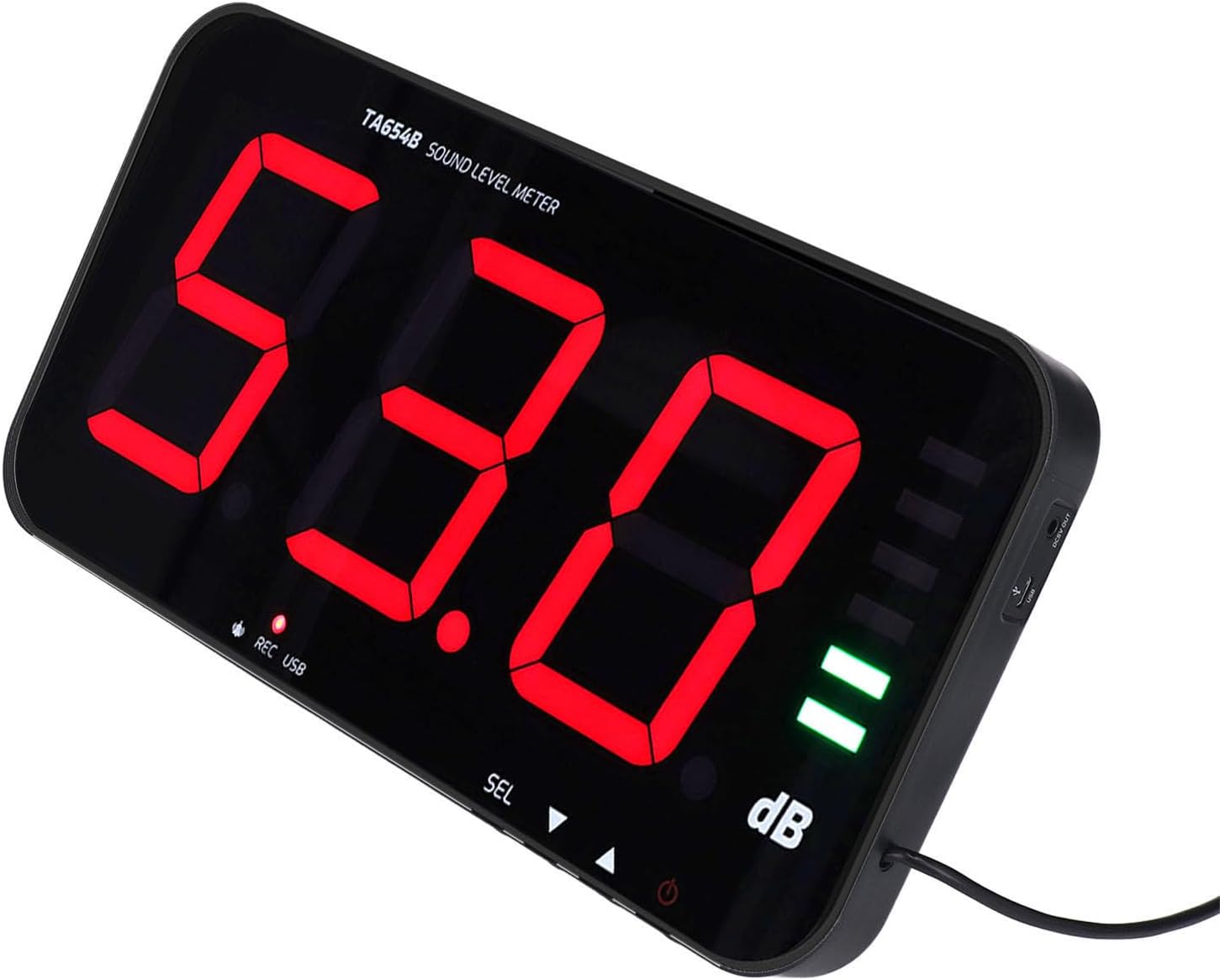 Wall Hanging Sound Level Meter, 30-130 DB Decibel Meter Sound Level Reader 13in Digital Screen Noise Monitoring Device for Office