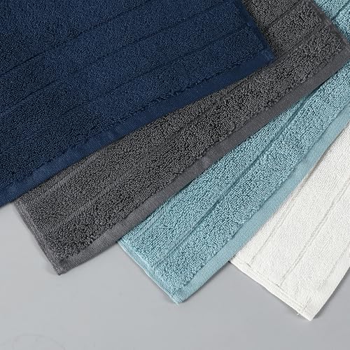 Image of Anne Klein 6-Piece Reverie Towel Set, 2 Bath Towels, 2 Hand Towels, 2 Wash Cloths, 100% Cotton, White