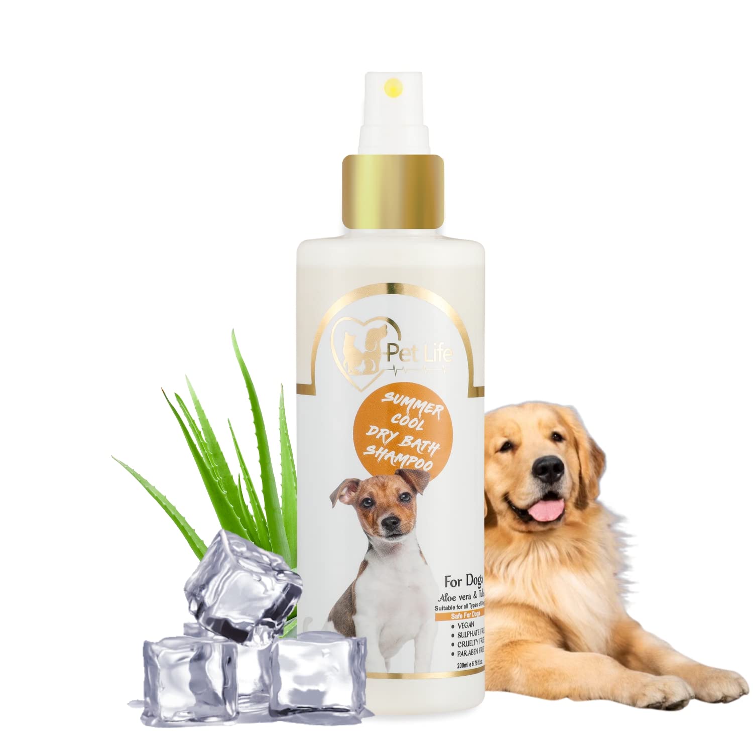 Pet Life Summer Cool Dry Bath Shampoo For Golden Retriever Dog & Puppy Dry/Waterless/Spray Dog Shampoo | Made With Natural Ingredients For A Cleaner, Smoother & Shinier Coat For All Dog Breed – 200 Ml (B09YP1W8JT) Amazon Price History, Amazon Price Tracker