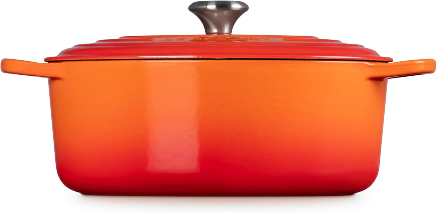 Le Creuset Enameled Cast Iron Signature Oval Dutch Oven, 6.75 qt., Flame - Image 4