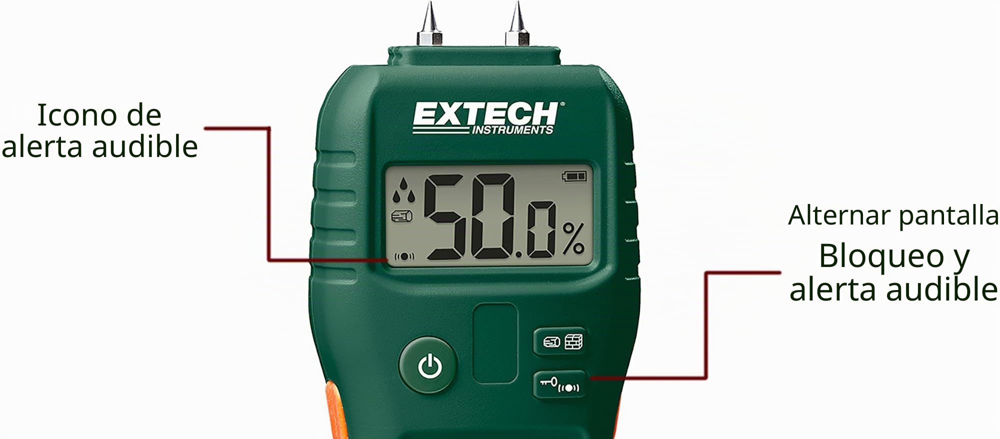 Extech MO55 Combinación de medidor de humedad con/sin agujas