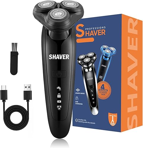 Maquinilla de afeitar eléctrica para hombres, afeitadora recargable de precisión 3D con recortadora emergente, afeitadoras inalámbricas rotativas,