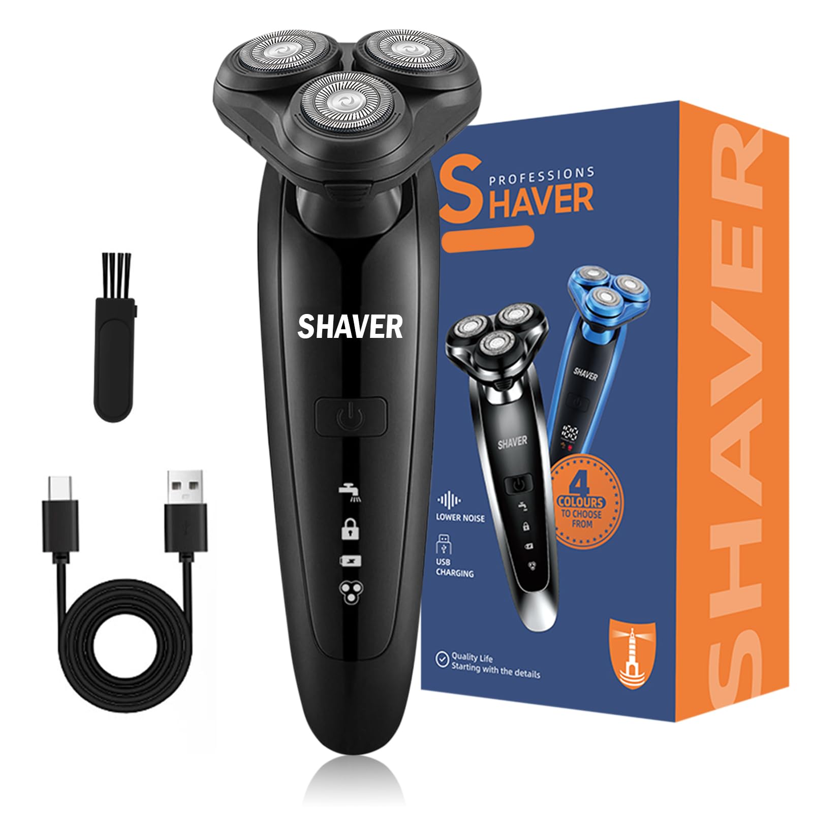 Electric Razor for Men Rechargeable 3D Beard Shaver Precision Blades