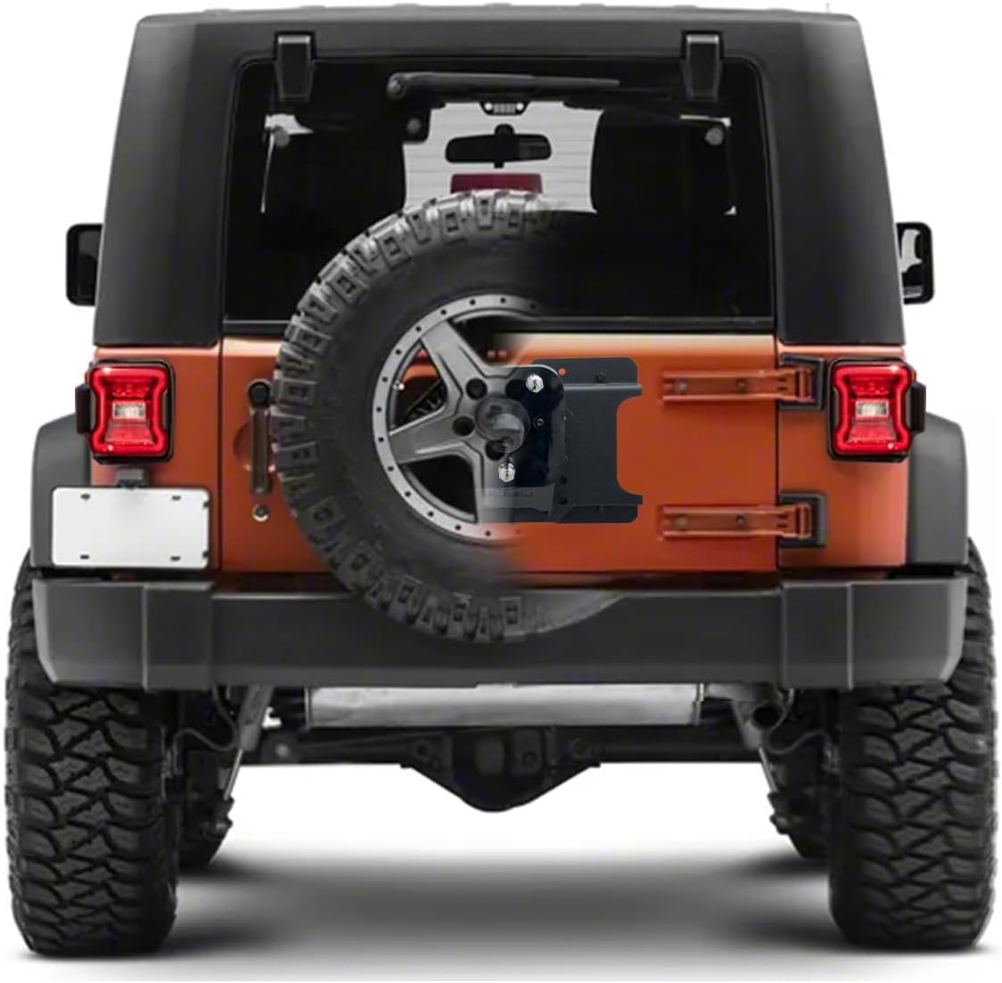 Adjustable Spare Tire Carrier Compatible with 2018-2025 Jeep Wrangler JL/JLU Unlimited 2/4 Doors Heavy Duty Spare Tire Lift up to 40 inches with a Rear-view Camera Slot (Camera not Included)