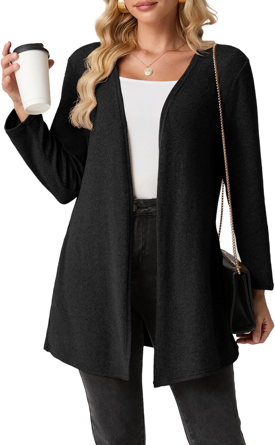 Cardigans Sweaters for Women Lightweight Long Sleeve Open Front Casual Fall Winters Cardigan with Pockets (S-3XL) - Image 2