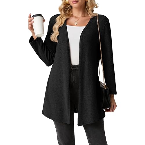 Cardigans Sweaters for Women Lightweight Long Sleeve Open Front Casual Fall Winters Cardigan with Pockets (S-3XL)