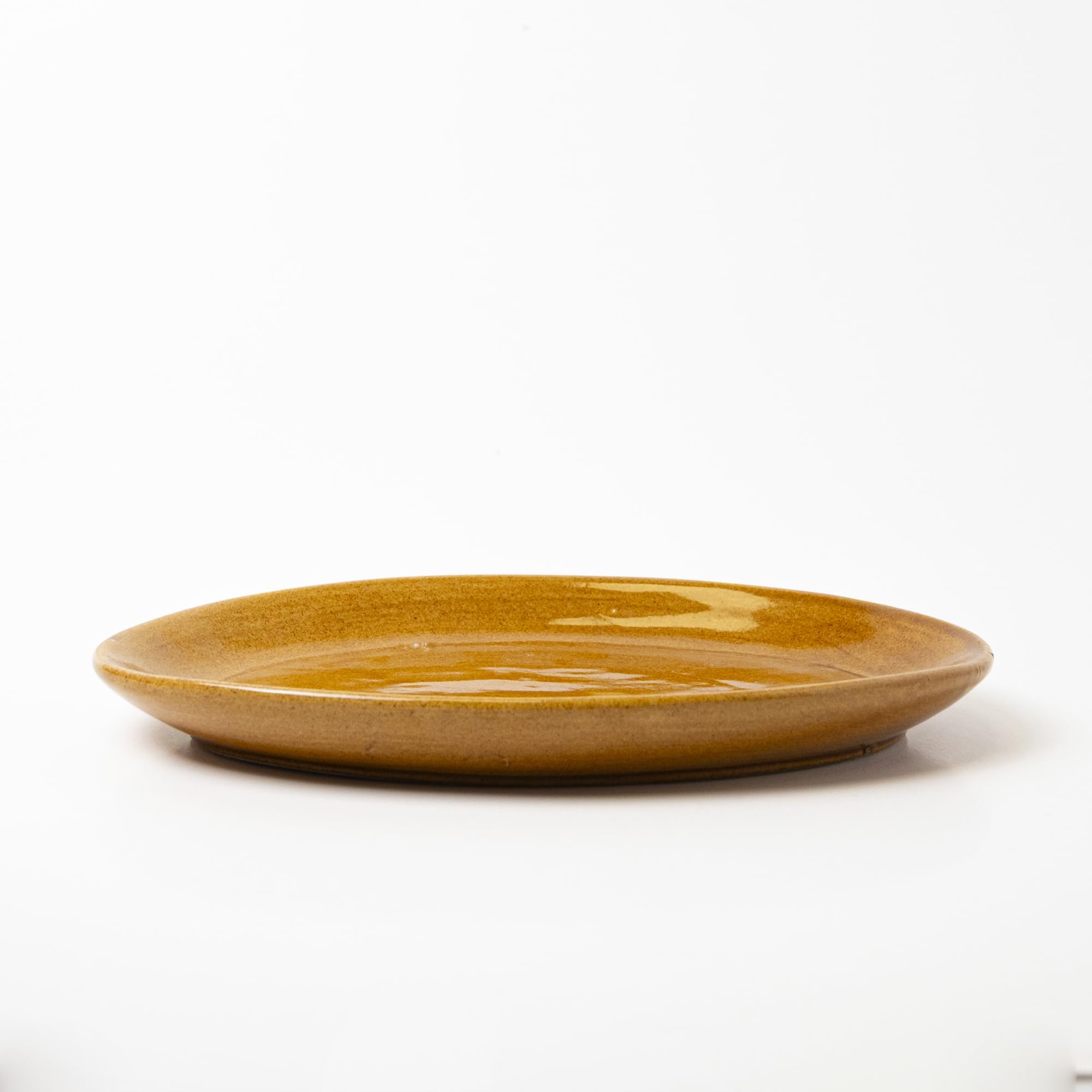 KALAKRITI Mustard Yellow Ceramic Oval Platter | Minimal Serving Plate for Snacks, Starters, Sushi & Desserts | Elegant Handmade Tableware for Home, Café & Restaurants - 27 x 17.5 x 2.5 cm (Set of 2) 4