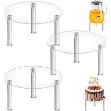 Ptwola 3PCS Drink Dispenser Stand Beverage Water Crock Dispenser Holder Clear Round Acrylic Cake Cupcake Plant Display Plate Fit Max 7.87 Inch Diameter Glass Jar Jug Container Filter Bottle