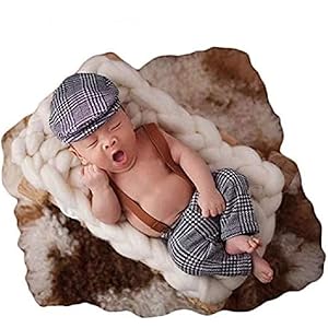 Costume Coniglio Grigio Per Neonato - Cappello E Outfit A Maglia Per Foto E Feste - Foto 8