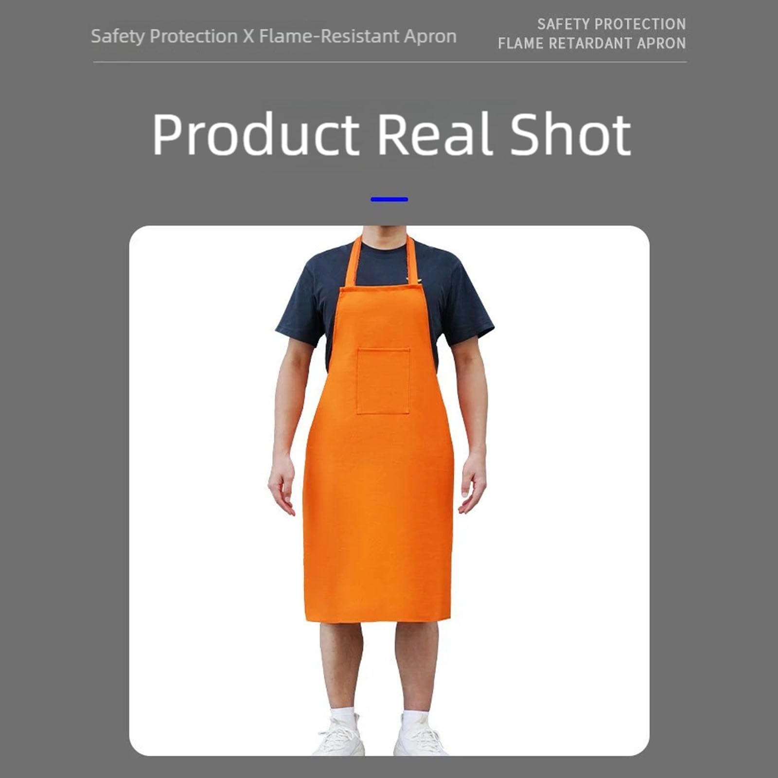 Welder - Delantal resistente al calor, tela ignífuga con correas ajustables, equipo de protección ligero para uso industrial y metalurgia, delantal protector de soldadura ajustable