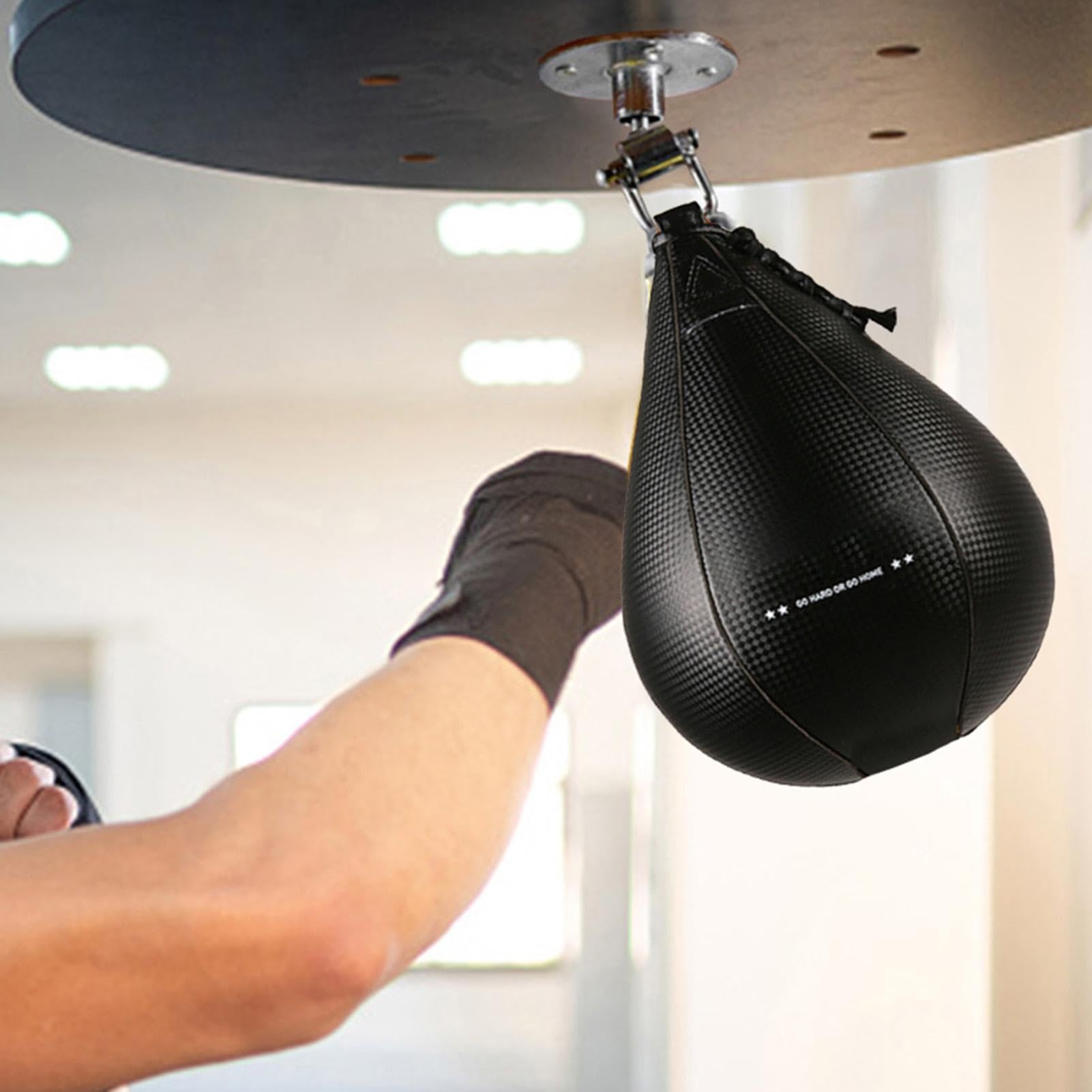 Pelota de boxeo con bolsa de velocidad | Pelota de boxeo de piel sintética con vejiga: equipo de entrenamiento elástico, saco de boxeo de velocidad para gimnasio en casa, entrenamiento de reflejos, fu