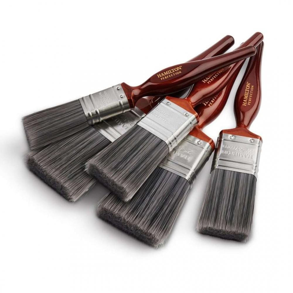 5 Piece Hamilton Perfection Clean Edge Firm Synthetic Brush Set (1 x 1", 2 x 1.5", 2 x 2")