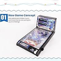 Vista 1 de Rasul Mini juegos de pinball, máquina electrónica de pinball de mesa, juguete de disparo para sala de juegos interior con luz y marcador, juego