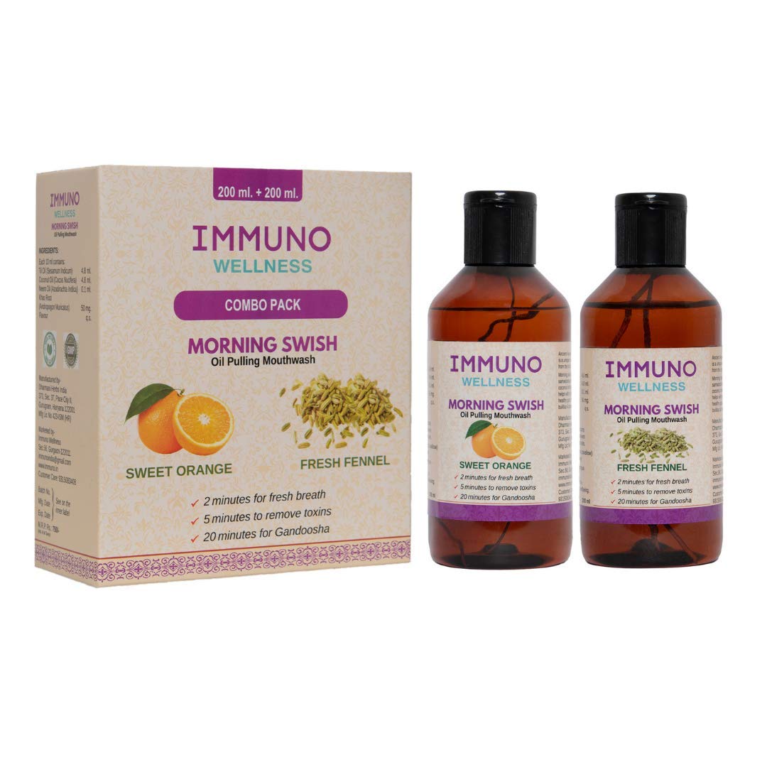 Immuno Wellness Pulling Oil : Ayurvedic Mouthwash | Oil Pulling for Oral Detox for Teeth & Gums I Morning Swish (Combo(Sweet Orange 200 ML + Fresh Fennel 200ML)) (B08XQ49F64) Amazon Price History, Amazon Price Tracker
