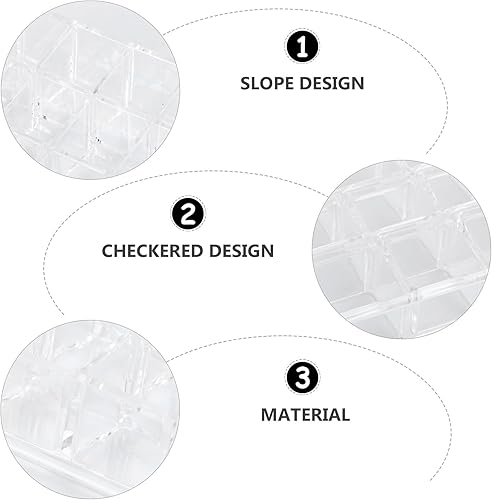 Miniatura 6 de ABOOFAN Acrylic Lipstick Holder 24 Slots Desktop Cosmetic Organizer Makeup Storage Case for Lip Gloss and Nail Polish Display