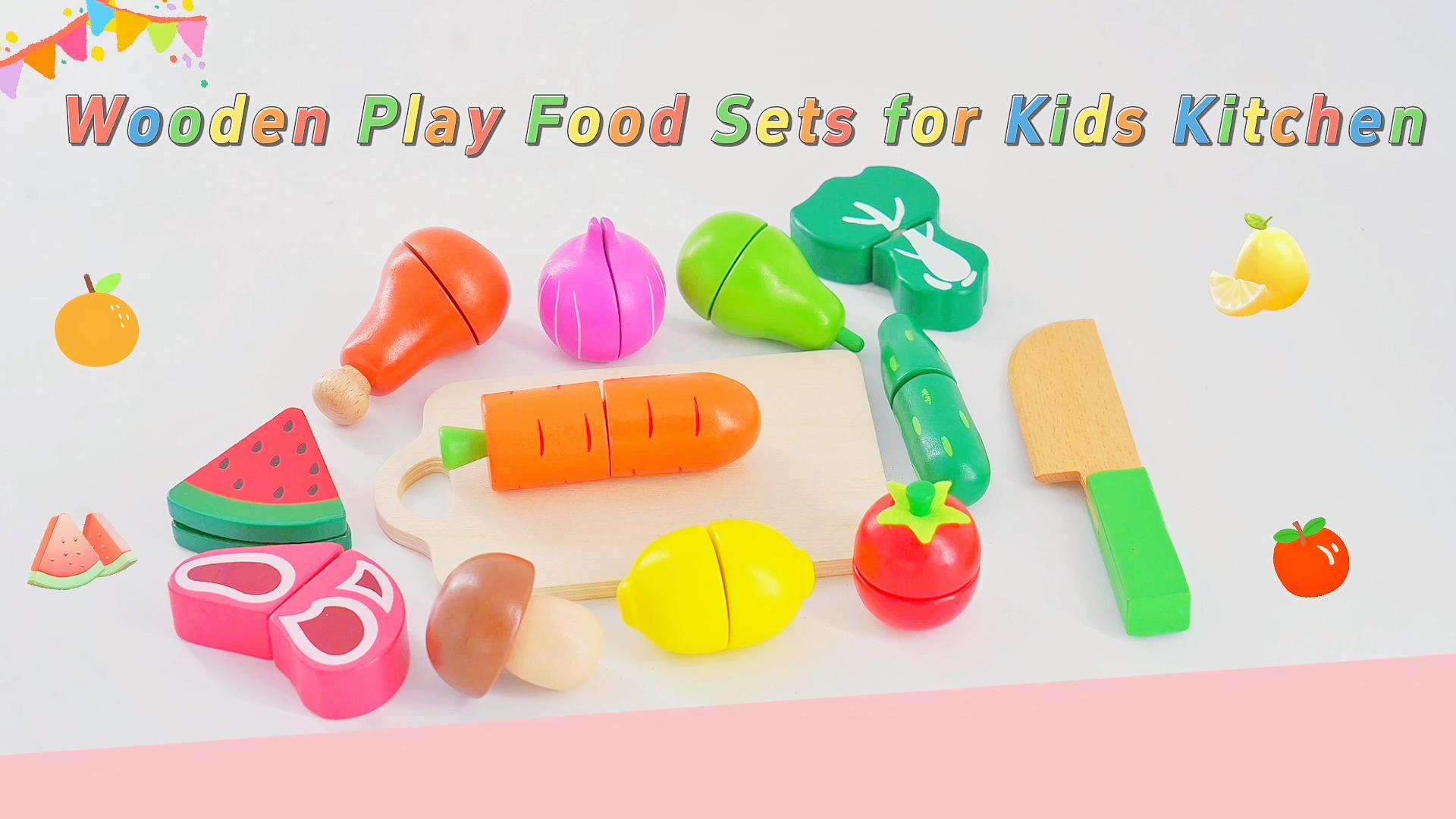 Children Kitchen Toys DIY Cooking Pretend Play Simulation Wooden...