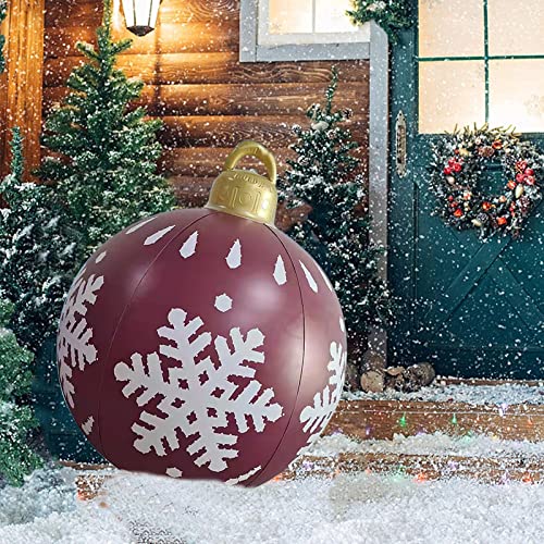Bola Inflable De Navidad De PVC De 60cm con Bomba, Decoraciones De árboles De Navidad Gigantes, Bola Inflable De Navidad para El Hogar Al Aire Libre, Decoración De Navidad De Bola Inflable Cover