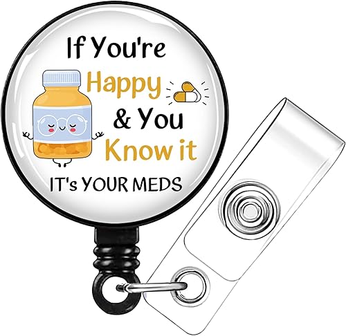 Carretes de identificación con cita inspiradora divertida, retráctil, lindo clip de identificación con giro de 360, para enfermera, médico,