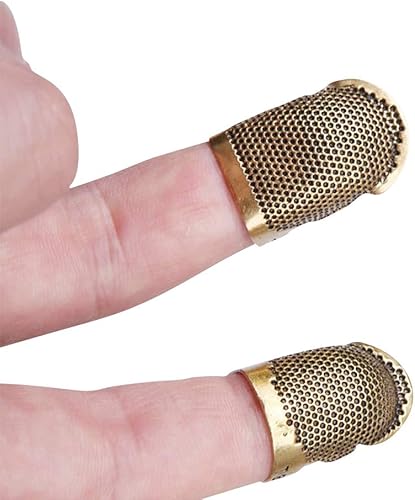 Miniatura 4 de Paquete de 4 protectores de dedo de dedal de costura, protector de metal ajustable para dedos, agujas de alfiler, accesorios de costura, accesorios