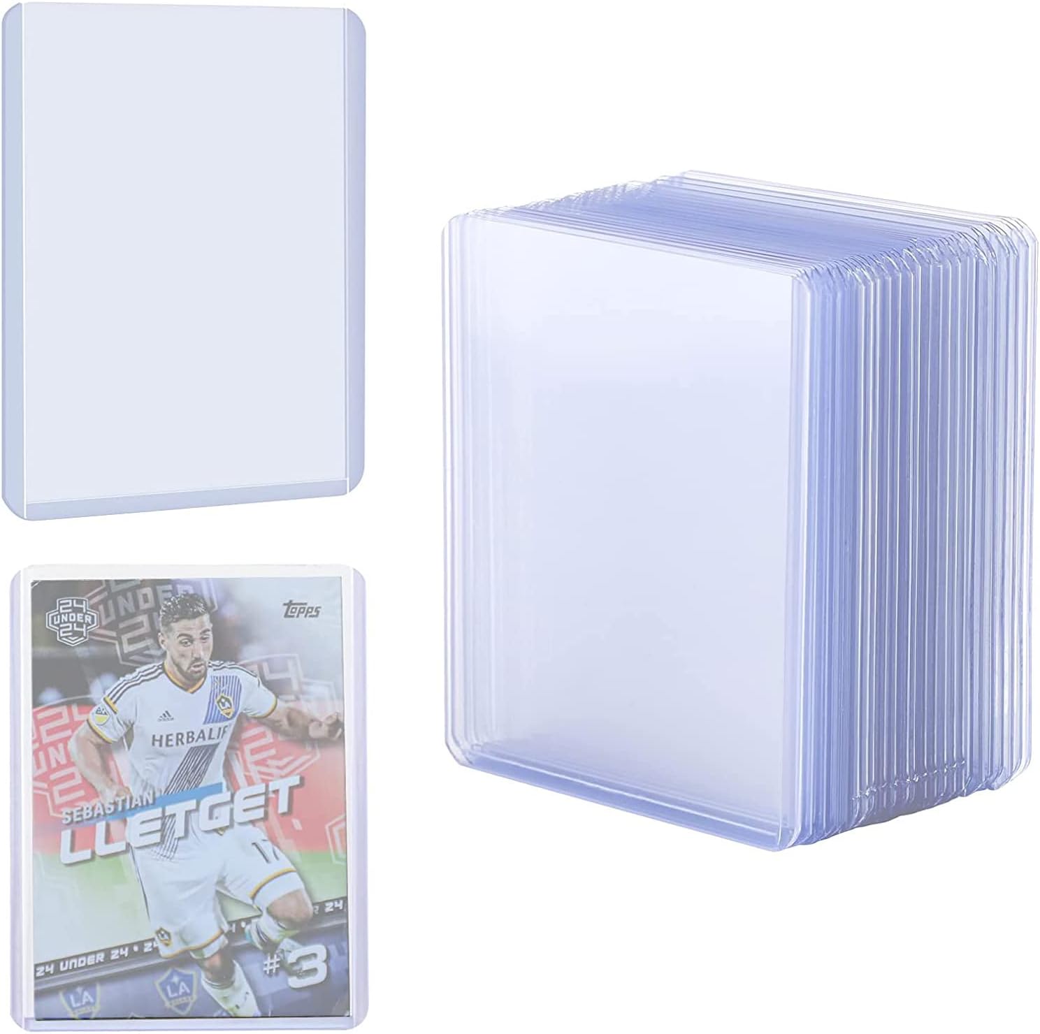 Card Hard Sleeves Standard Trading Card Protectors, 50 Pcs Clear Hard