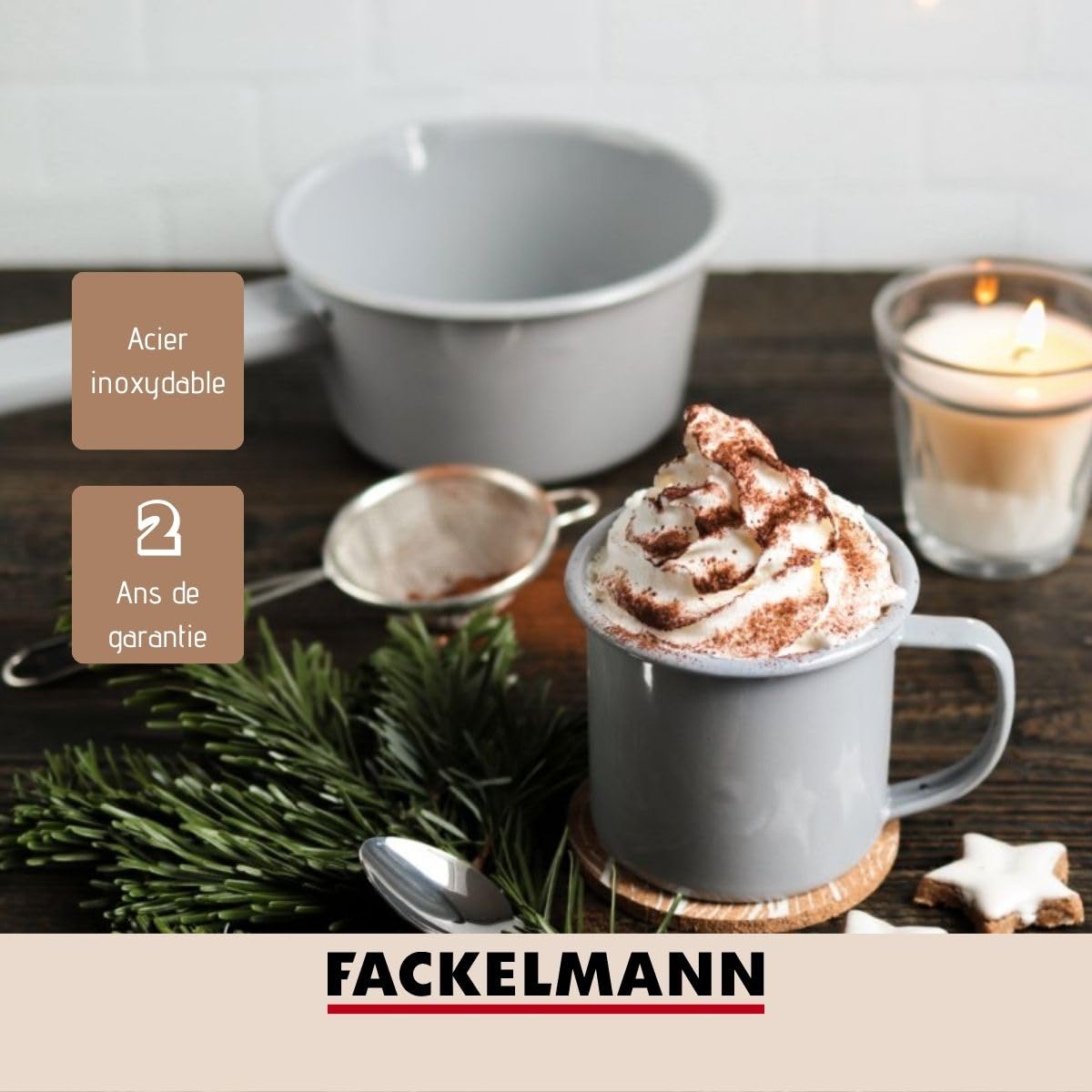 Mini Tamis De Cuisine Fackelmann - Passoire Fine Pour Farine, Cacao, Sucre Glace - 7 Cm