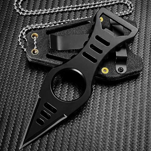 Image of Neck Knife with Sheath and Necklace, Mini Fixed Blade Knife Necklace for Men, Ultra Small Pocket Knife EDC Tools Cool Gadgets for Camping, Backpacking, Hiking, Survival
