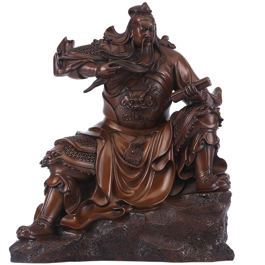 Hhhxkkuu Large Solid Bronze Guan Gong Statue Emperor Guan Figurine