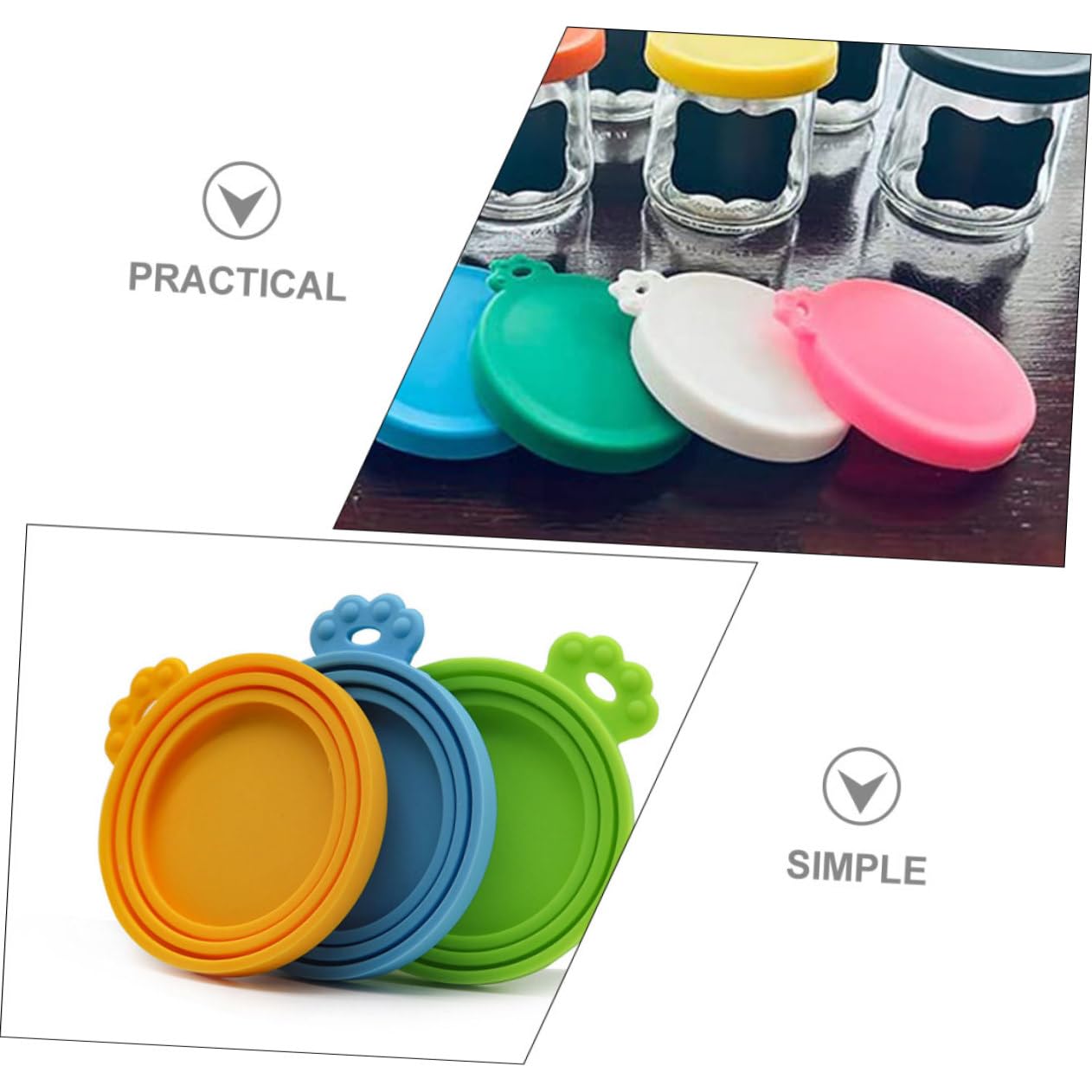 Housoutil 4pcs Silicone Jar Lids Pet Daily Use Can Lids Puppy Kit Can Lids for Dog Food Major Tableware