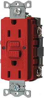 Hubbell Wiring Device-KELLEMS 15A Commercial Environments Receptacle, Red; Tamper Resistant: No