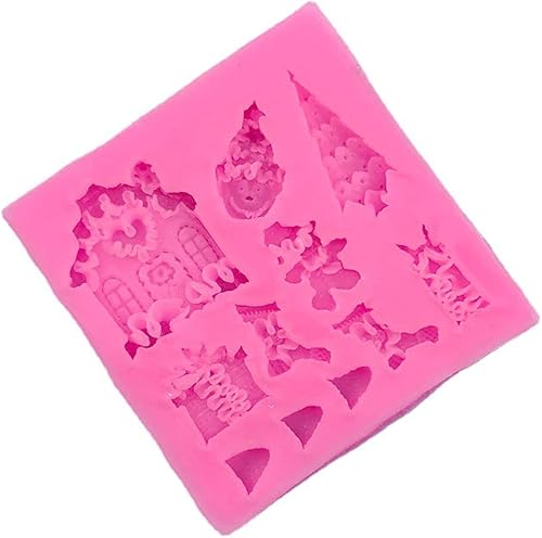 Molde de fondant, 3 piezas, calcetines de cabaña de árbol de Navidad, molde de silicona, molde de fondant, pastel, chocolate, pastelería, molde disponible en Yaxa Colombia