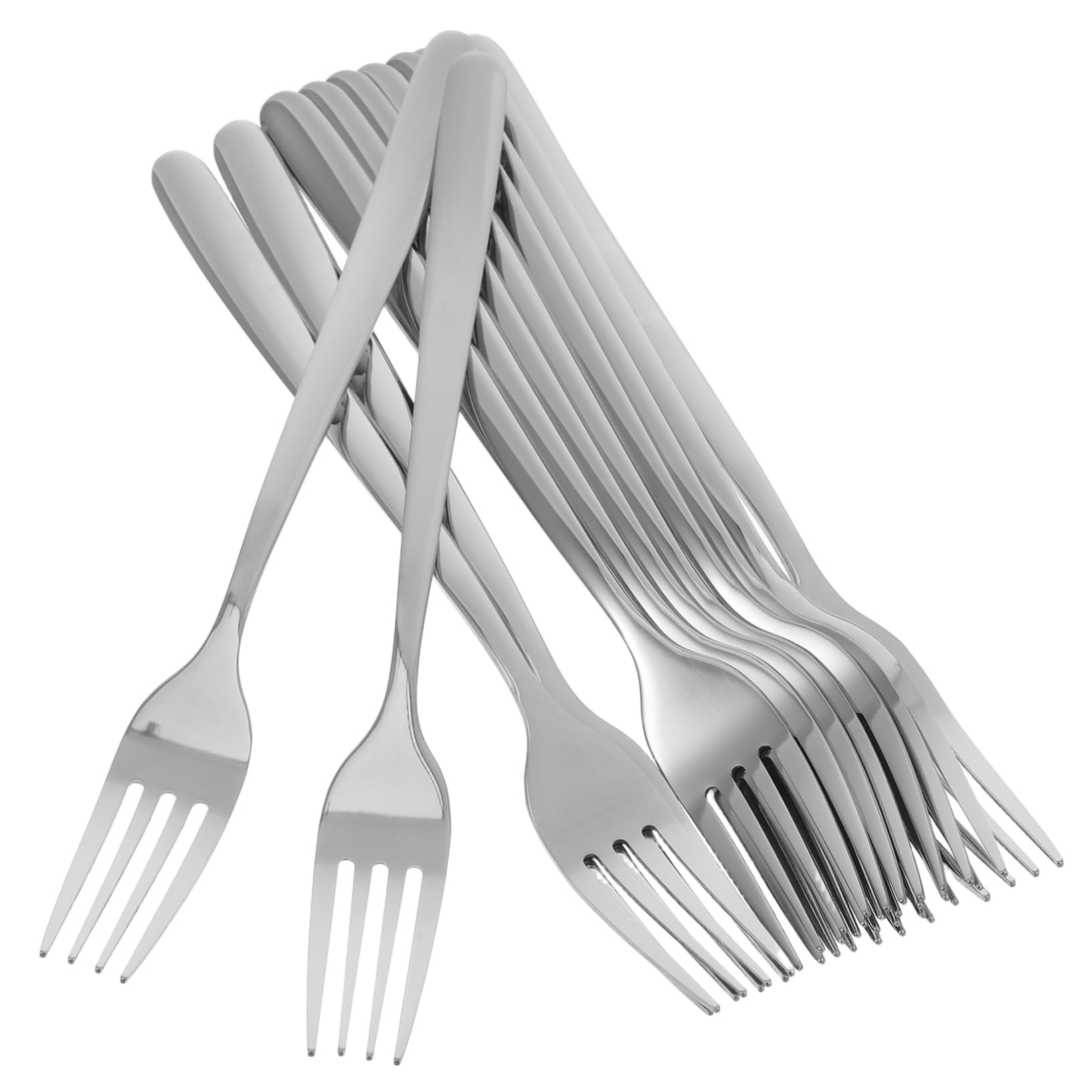 Mikinona 12pcs Stainless Steel Dinner Fork Set Dishwasher Safe Silverware for Home Restaurant Hotel for Salad Dessert and Steak Multifunctional Dining Utensils