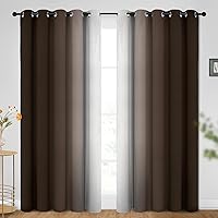 Vista 59 de SimpleHome Ombre Room Darkening Curtains 96 inches Length for Bedroom,Grommet Gradient Light Blocking Beige Gradient Window Curtains for Living