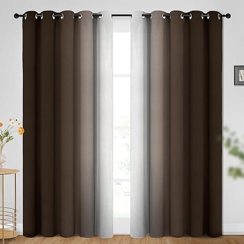 Miniatura 60 de SimpleHome Cortinas gruesas con aislamiento térmico y ojales, bloqueo de luz para oscurecer sala, dormitorio, 2 paneles, 52 x 72 pulgadas de largo,