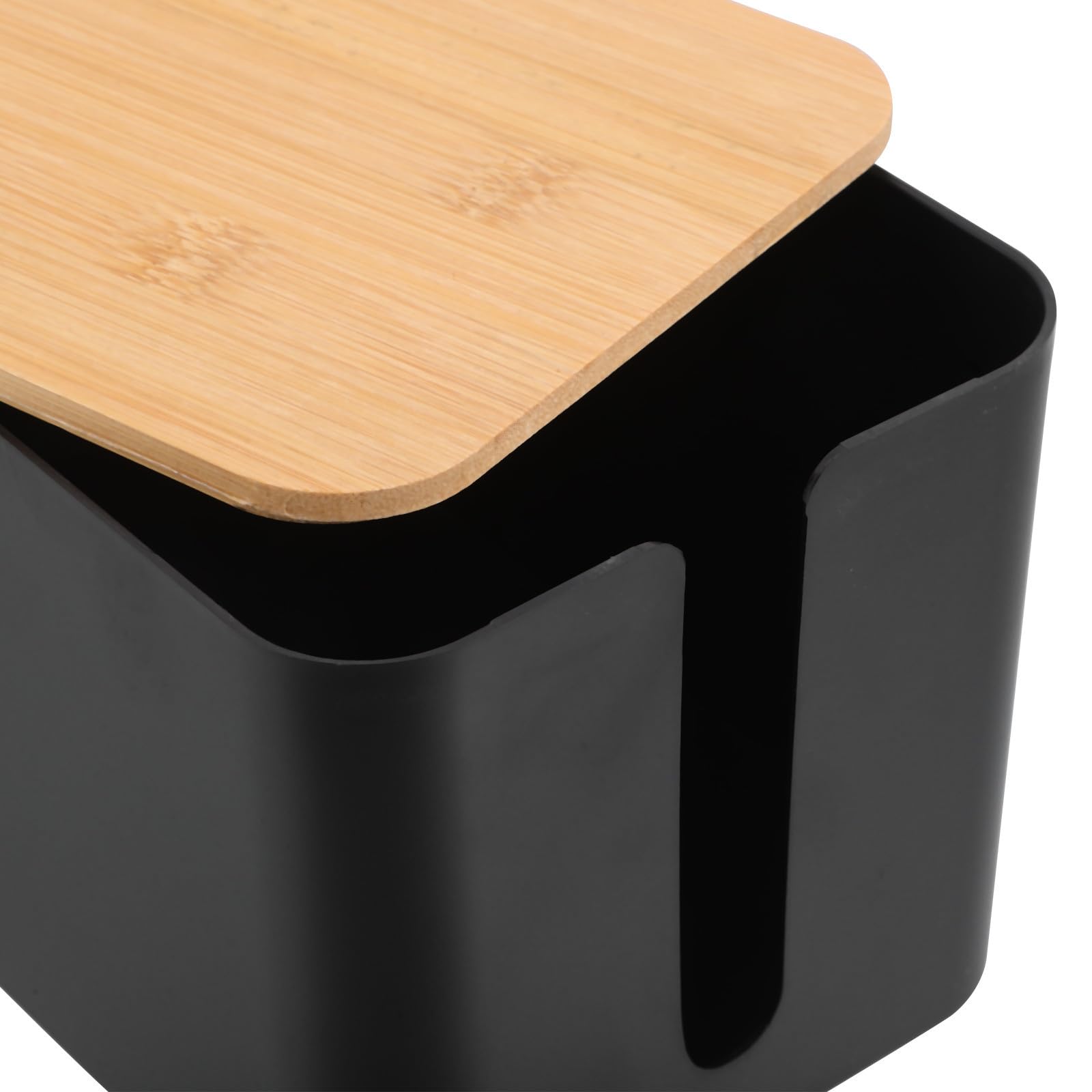 Caja de Gestión de Cables con Orificios, Plástico y Madera, Escritorio